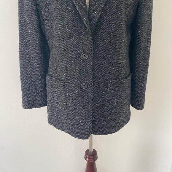Ralph Lauren Jacket Blazer Wool Herringbone Gray - Picture 3 of 15